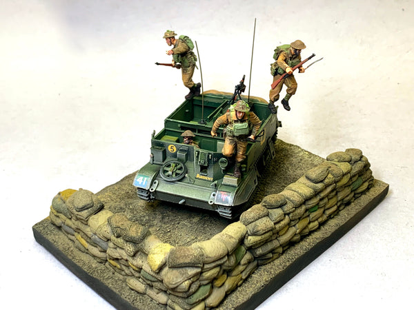 1/35 scale Sandbags Long L wall and Base 180mm x 130mm