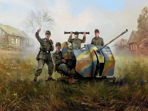 ICM 1/35 WW2 German anti aircraft gun Flak 38 with 4 Crew Figures
