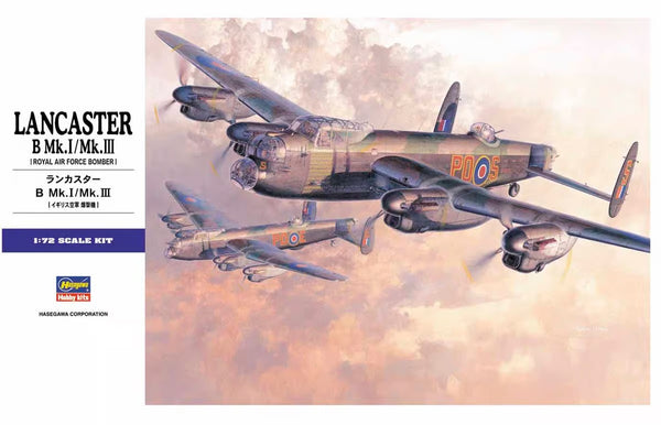 Hasegawa 1:72 WW2 RAF Lancaster Bomber Mk1/Mk3