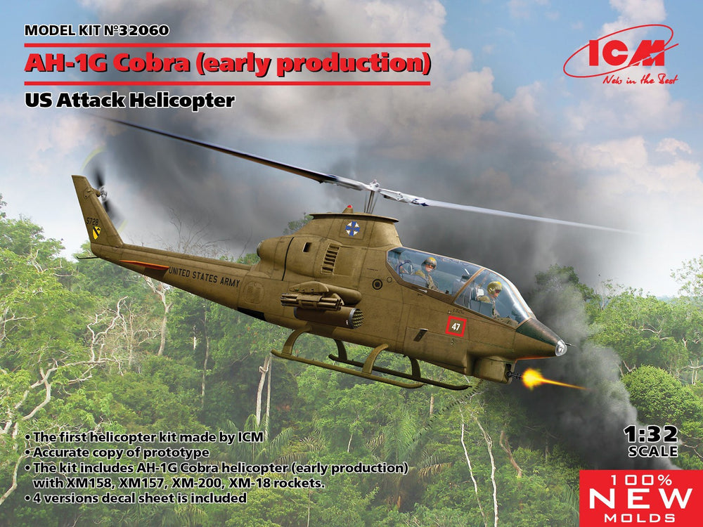 ICM 1/32 AH-1G Cobra (early production), US Attack Helicopter (100% new molds)
