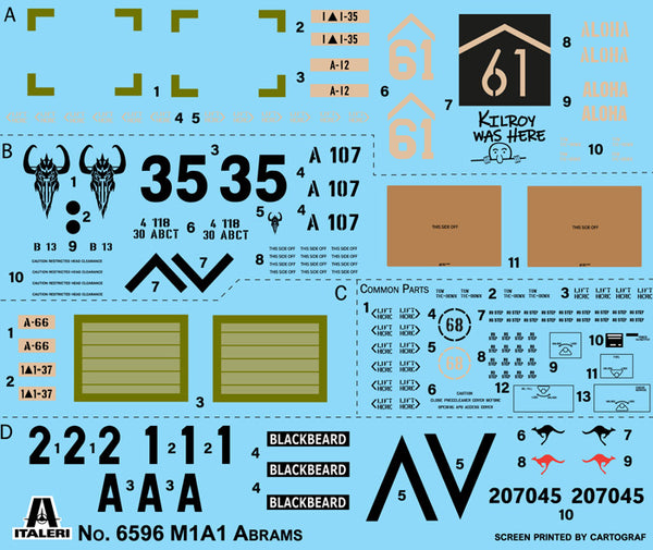 Italeri 1/35 scale M1A1/A2 ABRAMS MBT tank model kit