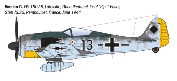 Italeri 1/72 AIRCRAFT WW2 German Focke-Wulf Fw 190 A-8/F Aces