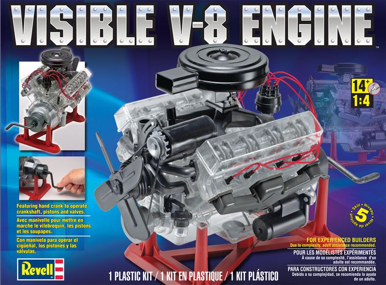 Revell 1/4 Scale Visible V-8 Engine Plastic Assembly Kit