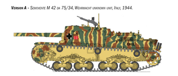 Italeri 1/35 WW2 Italian Semovente M42 da 75/34 tank model kit
