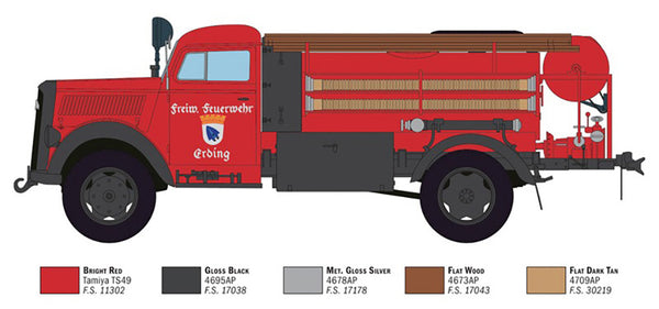 Italeri 1/24 Opel Blitz Tanker Truck model kit
