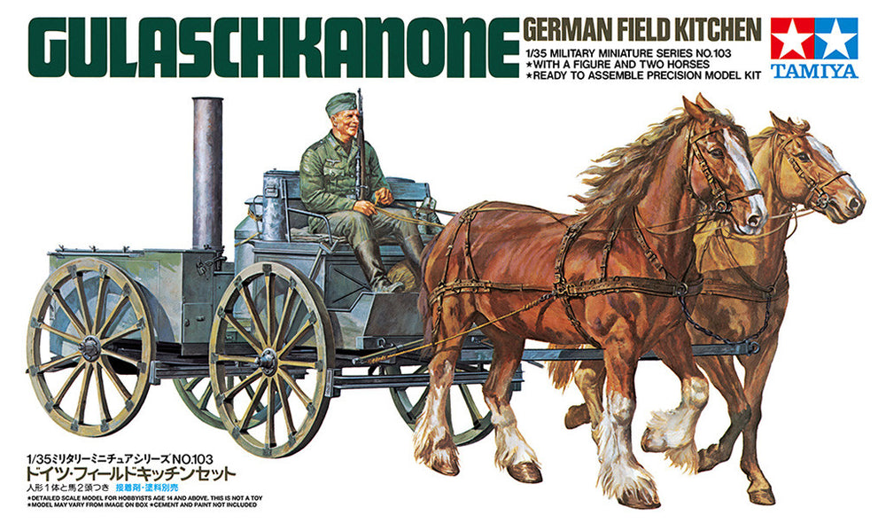 Tamiya 1/35 Scale WW2 German Horse drawn Field Kitchen model kit