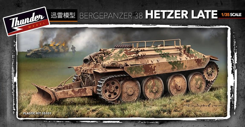 Thunder Model 1/35 WW2 German Bergepanzer Hetzer Late