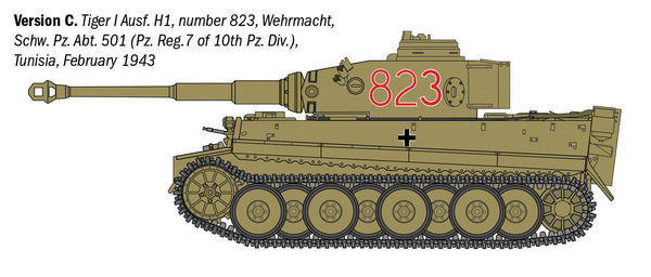Italeri 1/35 scale MILITARY WW2 German Pz. Kpfw. VI Tiger I Ausf. E/H1 tank model kit