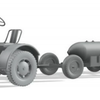 Thunder Model 1/32 WW2 US TUG Clarktor 6, MILL-33 with 2 bomb trailers