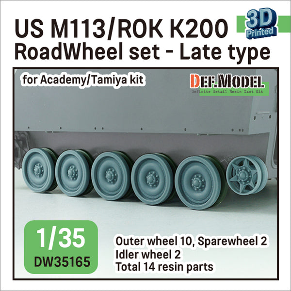 DEF Models 1/35 scale M113A1 Roadwheel outside parts w/ Idler wheels (for Tamiya/Academy 1/35 kit)- 3D printed