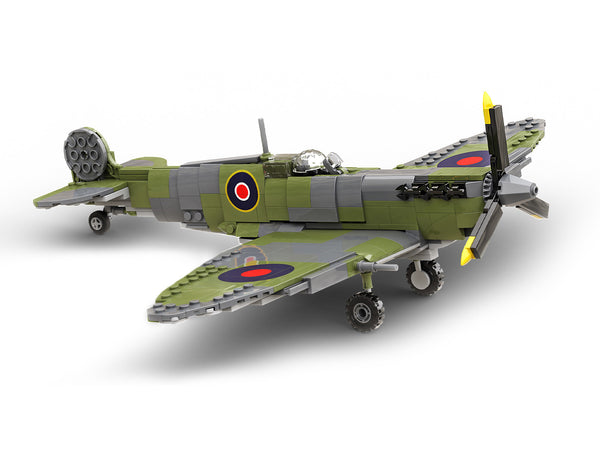 Build Army Brick building model WW2 British  Supermarine Spitfire Mk Vb Fighter Plane