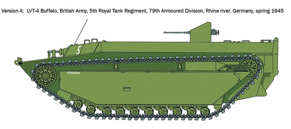 Italeri 1/35 WW2 Allied LVT-4 Water Buffalo tank model kit