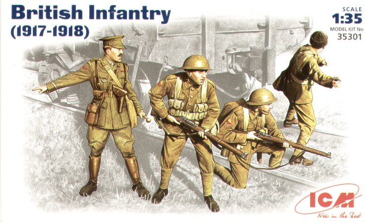 ICM 1/35 WW1 British Infantry (1917-1918) (4 figures - 1 officer, 3 soldiers)