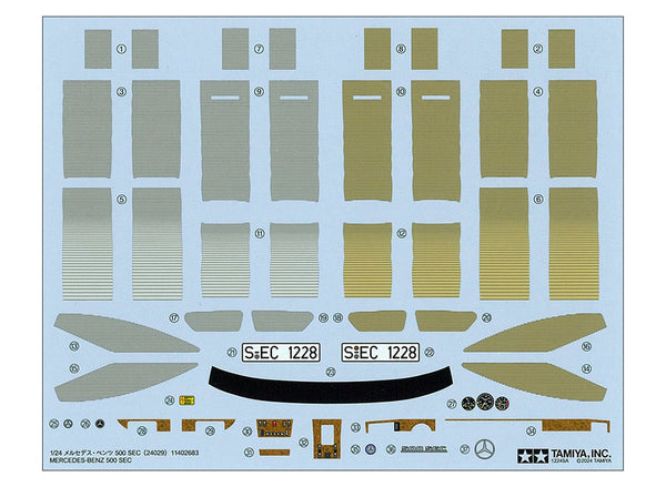 Tamiya 1/24 Scale Mercedes-Benz 500 SEC car model kit