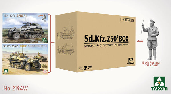 Takom 2194W German Sd.Kfz.250 Double Box (2 Half-Track w/Figure) 1:35 Model Kit