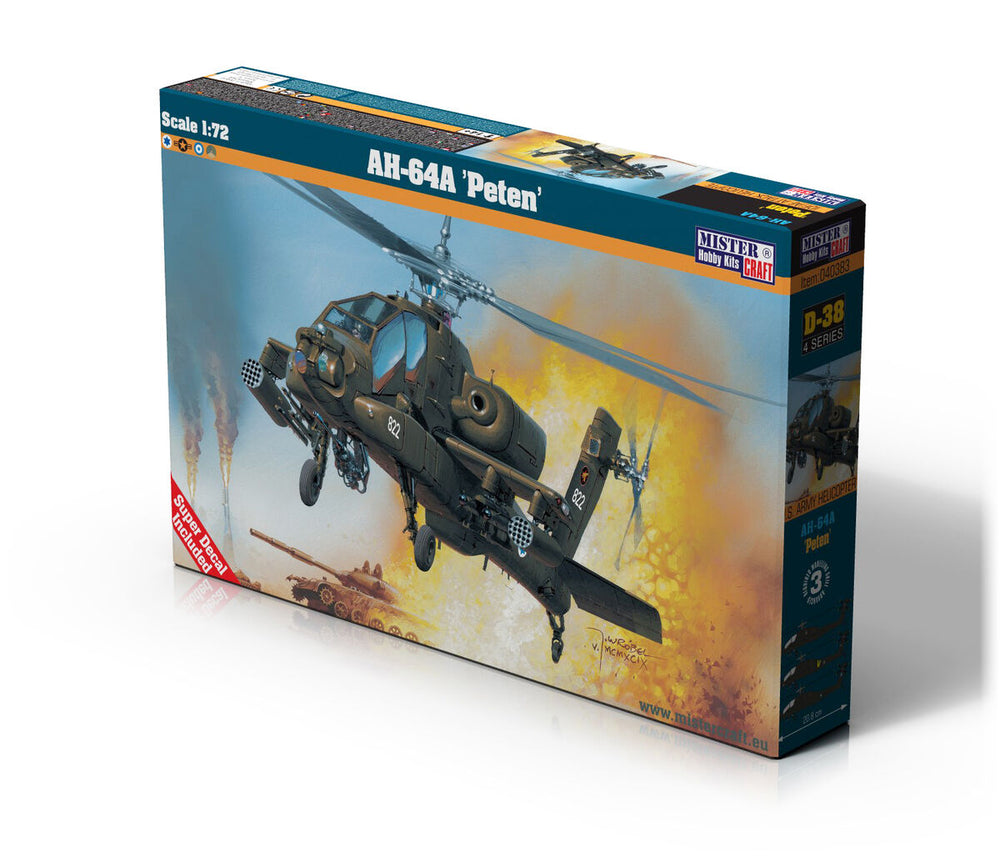 MisterCraft 1:72 scale Apache AH-64A Peten helicopter model kit
