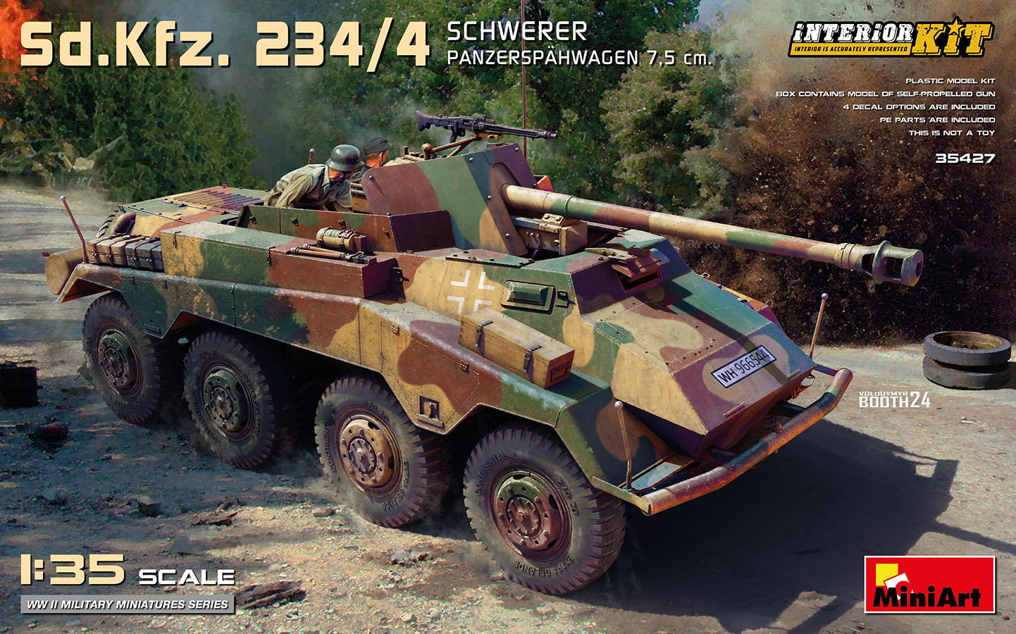 Miniart 1/35 WW2 GERMAN Sd.Kfz. 234/4 SCHWERER PANZERSPAHWAGEN 7,5 cm ...