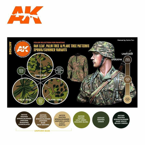 AK Interactive GEN 3 - WAFFEN SPRING-SUMMER CAMOUFLAGE 3G PAINT SET