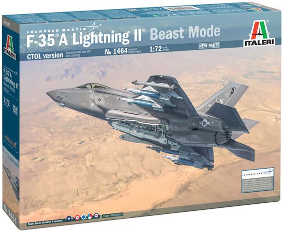 Italeri 1/72 Lockheed-Martin F-35A Lightning (Beast Mode) fighter aircraft model kit