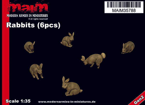 MaiM 1/35 scale Rabbits / Rabbits (6pcs)