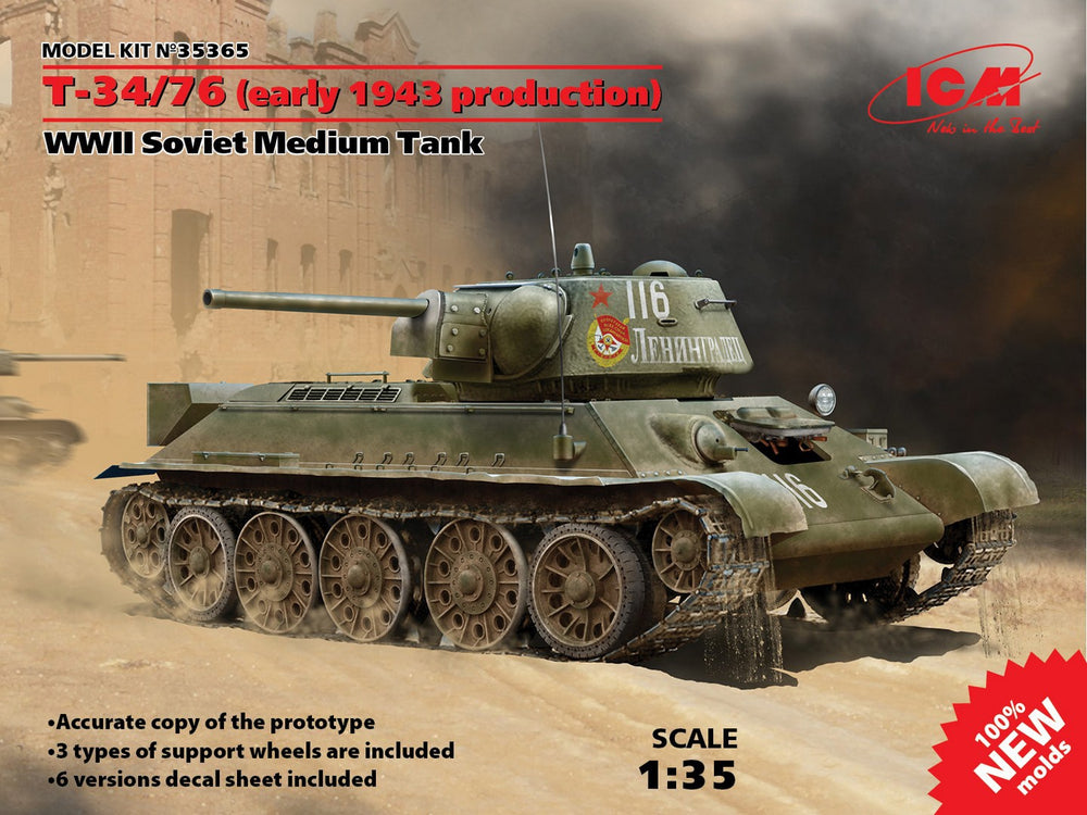 ICM 1/35 WW2 T34/76 (early 1943 production), WWII Soviet Medium Tank