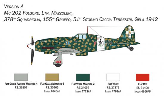 Italeri 1/32 WW2 Italian MC.202 Folgore fighter plane Regia Aeronautica