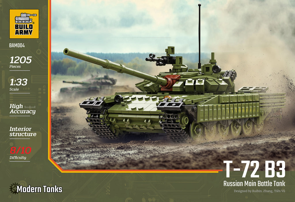 Build Army Brick building model MODERN VEHICLES T-72 B3 Main Battle Ta ...