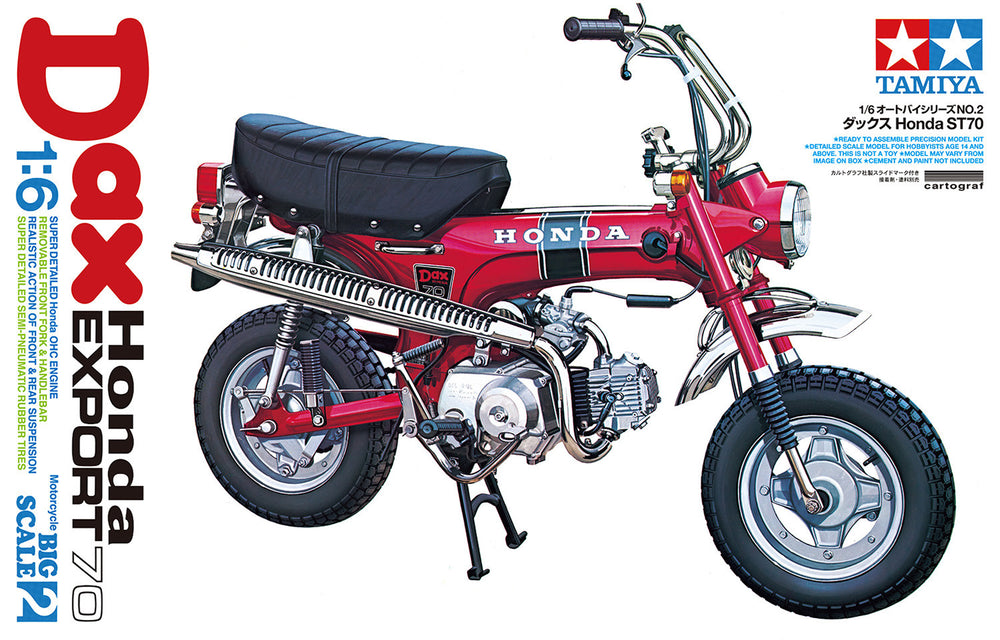 Tamiya 1/6 Scale Motorbike Dax Honda EXPORT 70 model kit