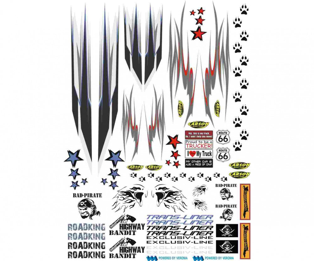 Carson RC Truck and Van Sticker set/Strip for remote control lorry
