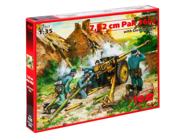 ICM 1/35 WW2 7.62 cm Pak 36(r) with German Crew (4 figures)