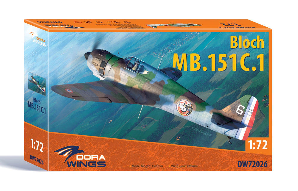 Dora Wings 1/72 Scale DORDW72026 Bloch MB.151C.1, 1/72