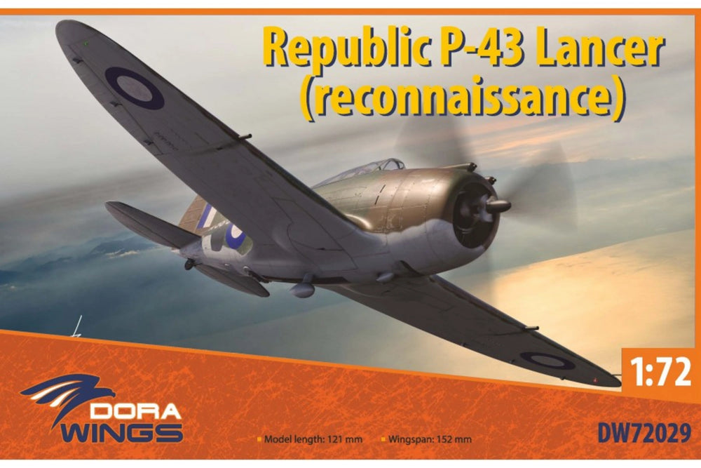 Dora Wings 1/72 Scale DORDW72029 Republic P-43 Lancer (reconnaissance), 1/72