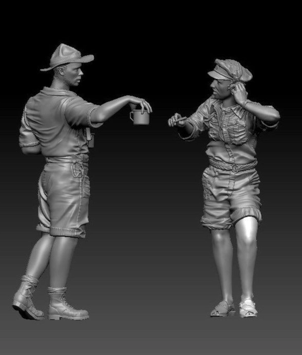 Thunder Model 1/35 WW2 LRDG Figures Crew set #3