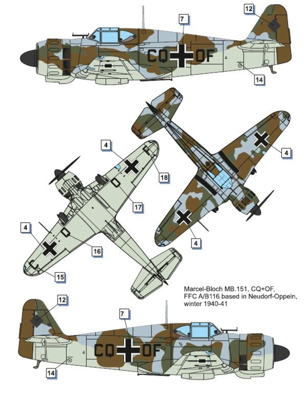 Dora Wings 1/48 Scale DORDW48039 MB.151 C.1 (foreign service), 1/48