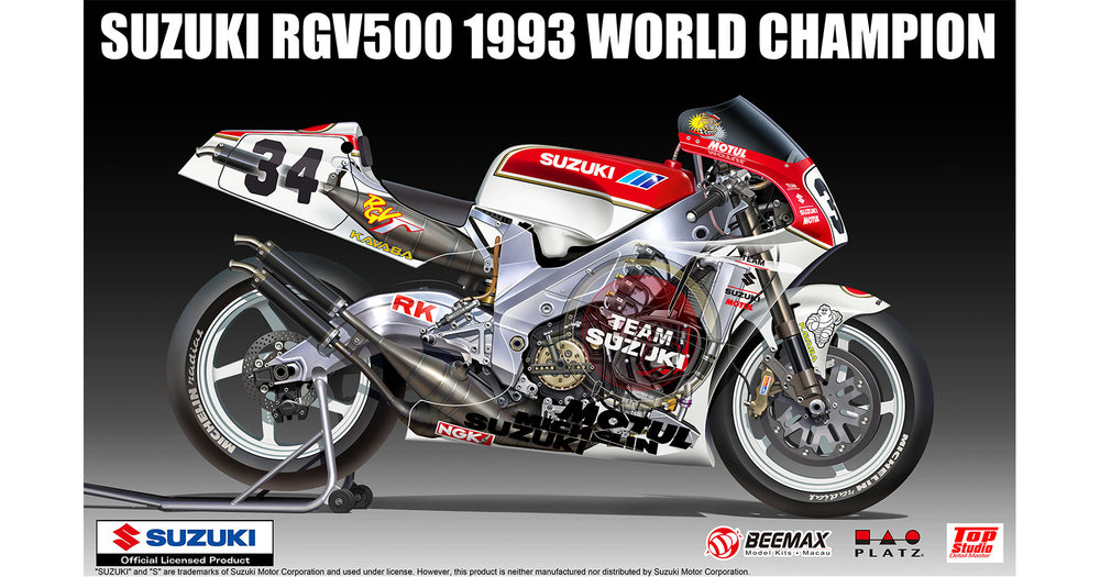 Beemax 1/12 scale Suzuki RGV 500 1993 World Champion Moto 500