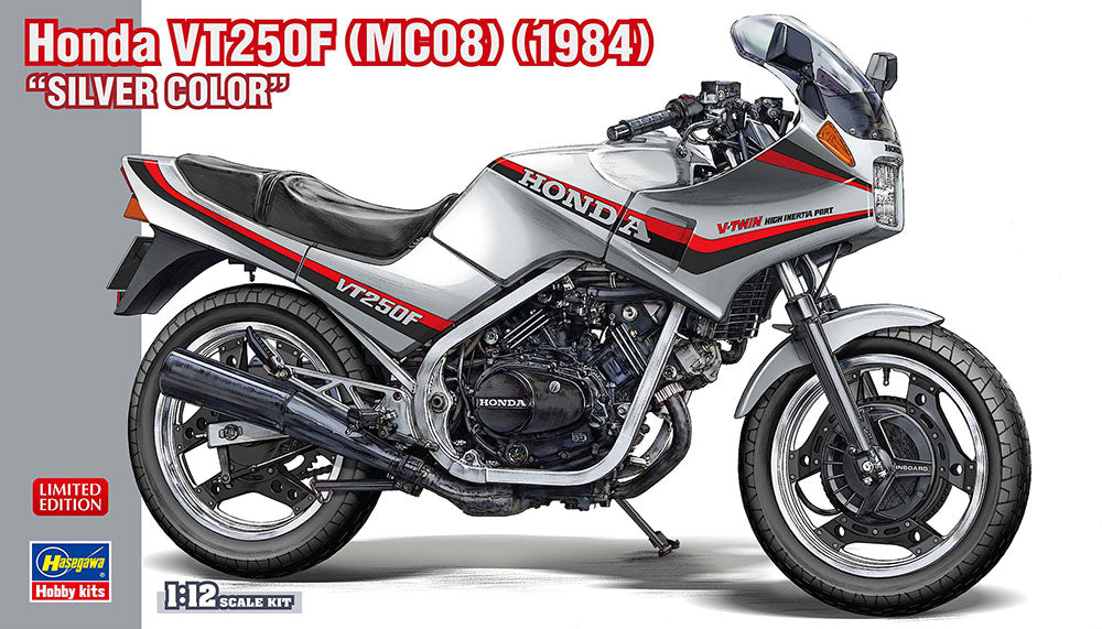 Hasegawa 1/12 scale 1984 Honda VT250F Silver Kit motorbike model