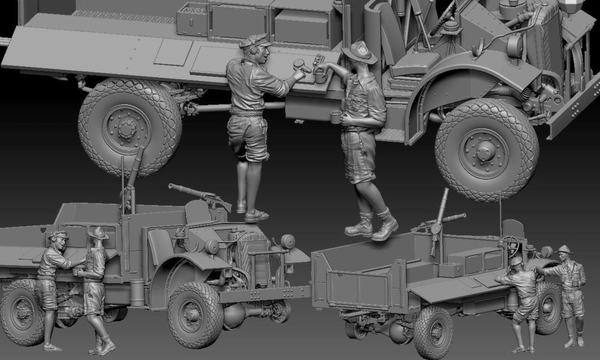 Thunder Model 1/35 WW2 LRDG Figures Crew set #3