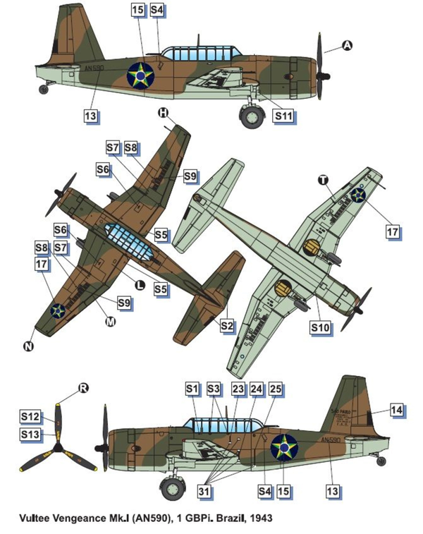 Dora Wings 1/72 Scale DORDW72038 Vultee Vengeance Mk I/IA