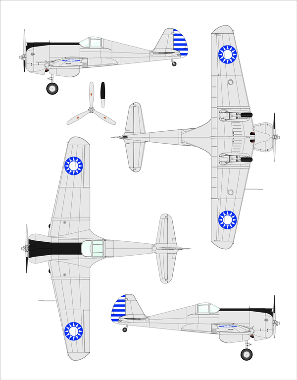Dora Wings 1/48 Scale DORDW48049 Curtiss-Wright CW-21A Demonstrator, 1/48