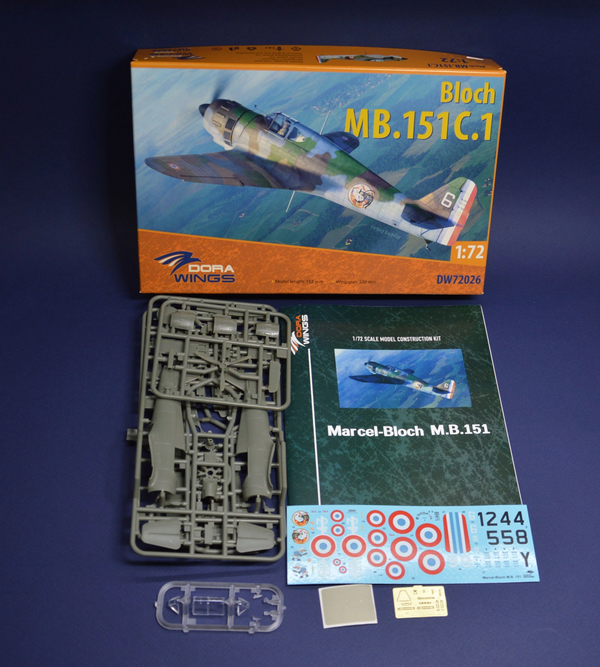 Dora Wings 1/72 Scale DORDW72026 Bloch MB.151C.1, 1/72