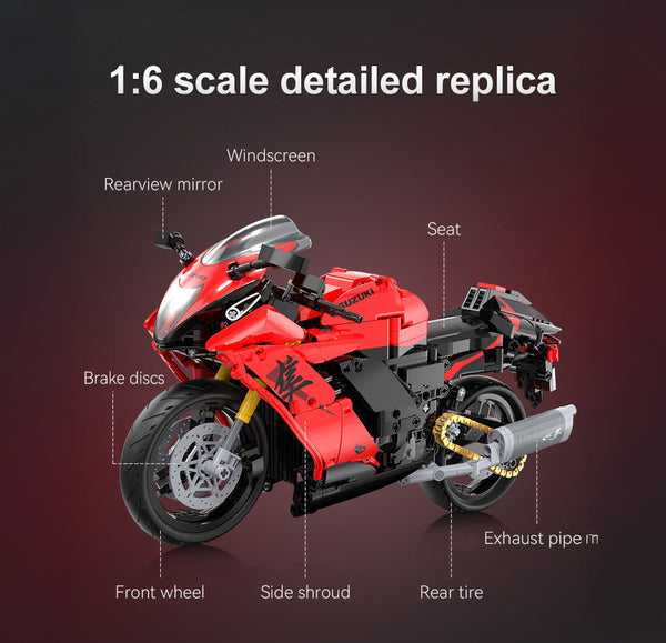 CADA BIKES 1:6 Suzuki Hayabusa Motorbike - 1043 pcs