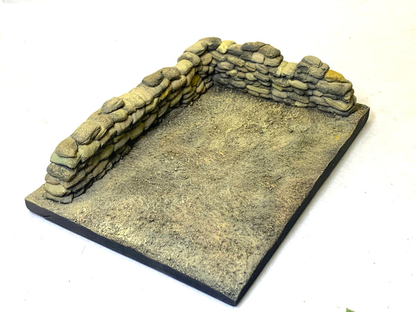 1/35 scale Sandbags Long L wall and Base 180mm x 130mm