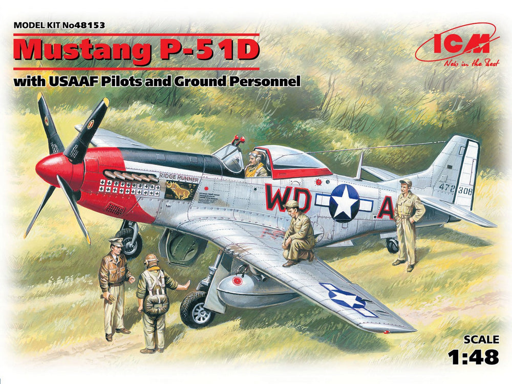ICM 1/48 scale WW2 Mustang P-51D with USAAF Pilots and Ground Personnel