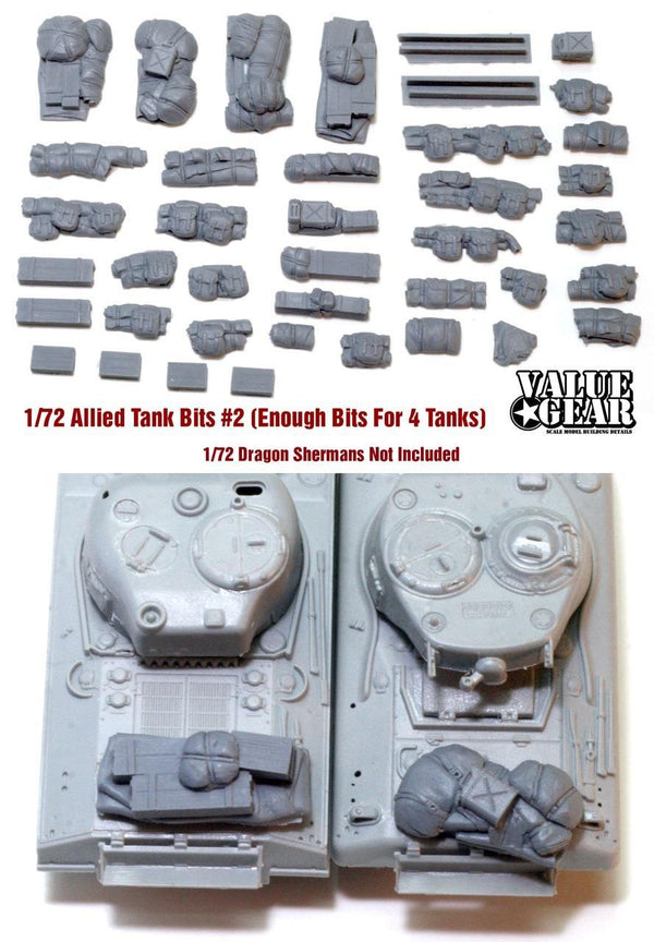 1/72 Scale resin stowage set Allied Tank Set #2