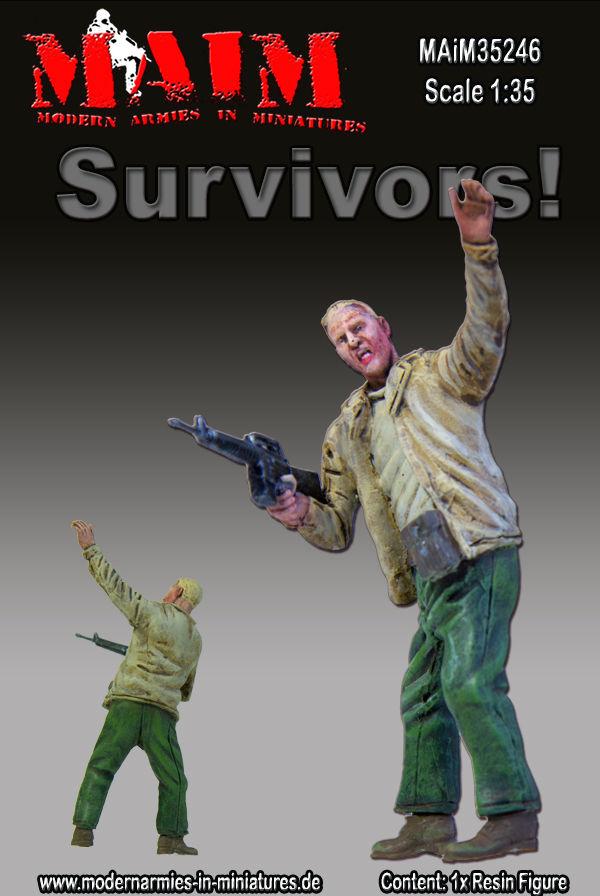 1/35 Scale Resin kit Zombie Survivor with M-16 Rifle