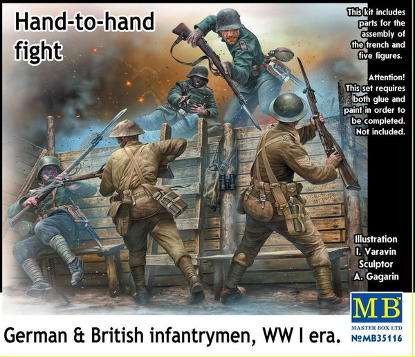 1/35 Scale model kit ?Hand-to-hand fight, German British infantrymen, WW era?