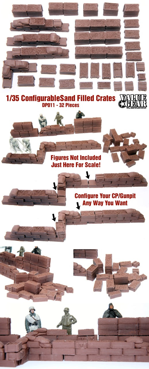 ValueGear Configurable Sand Filled Crates (Stackable) 1/35 (32 Pieces)