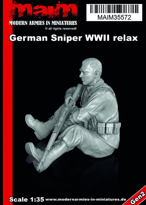 1/35 scale 3D printed model kit - German Sniper WWII relaxing / 1:35