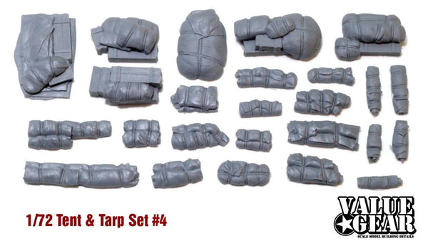 1/72 Scale resin Tents, Tarps & Crates #4 (25 Pieces)