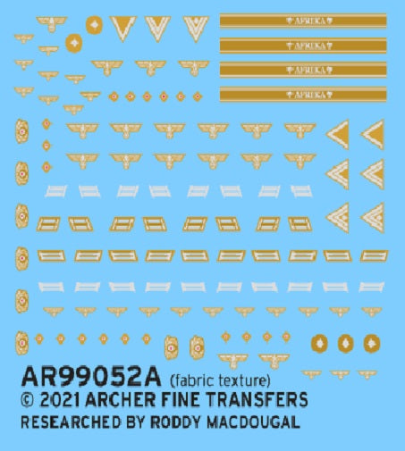 Archer Decals -Afrika Korps Heer uniform patches for infantry troops 1/35